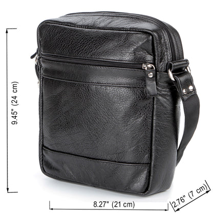Elite Leather Men's Bag SHVIGEL 00791 Black, Genuine Leather, Ukrainian Craftsmanship