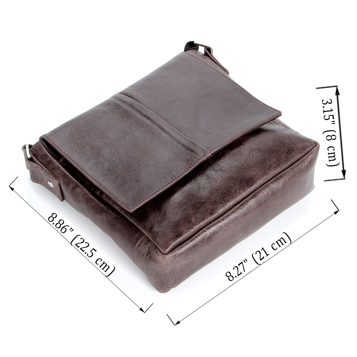 Genuine Leather Messenger Bag SHVIGEL 00794 Brown - Stylish Ukrainian Design