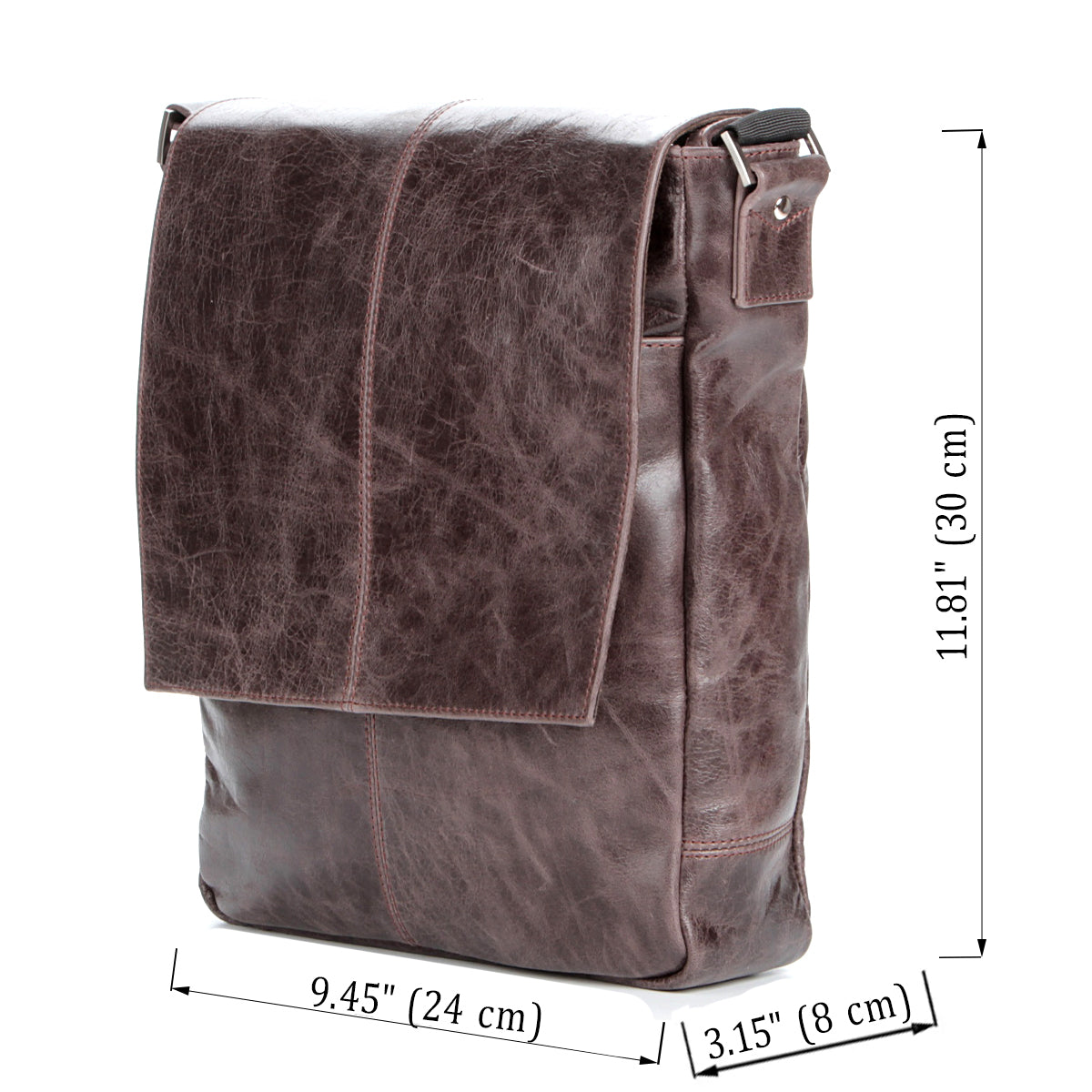Leather Bag SHVIGEL 00796 Brown Natural Leather Handmade in Ukraine