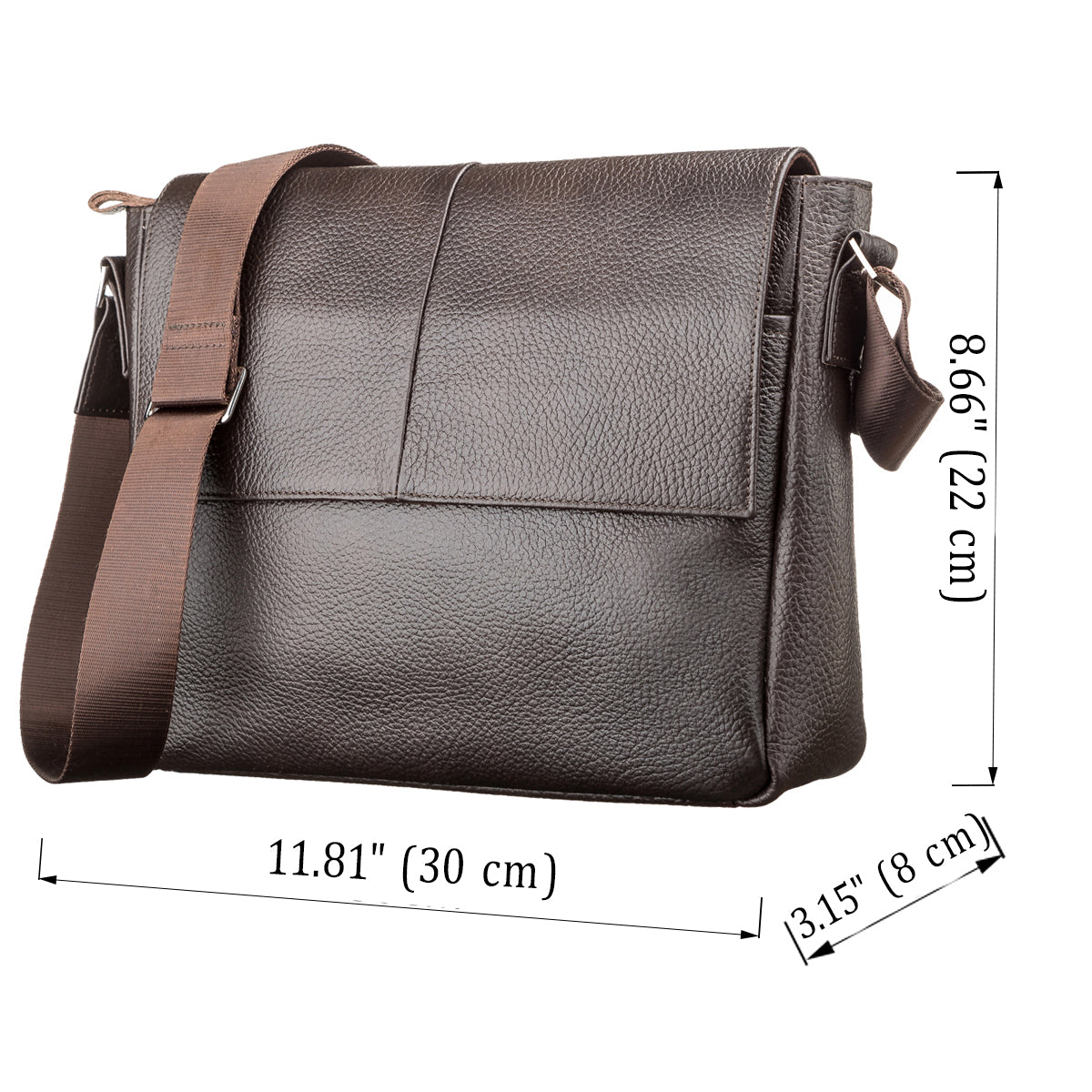 Leather Bag SHVIGEL 00798 Brown, Made in Ukraine, Genuine Leather Material