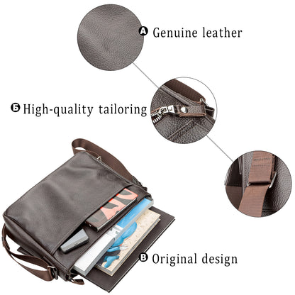 Leather Bag SHVIGEL 00798 Brown, Made in Ukraine, Genuine Leather Material