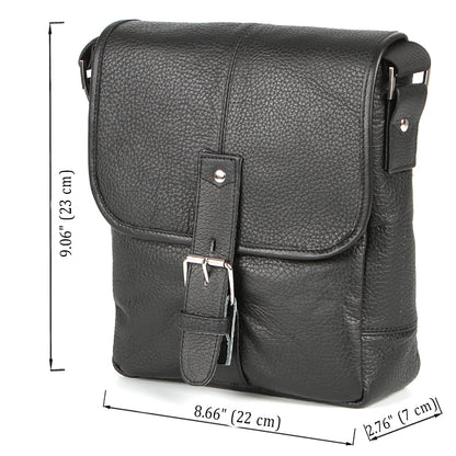 Leather Bag SHVIGEL 00853 Black Natural Leather Handmade in Ukraine