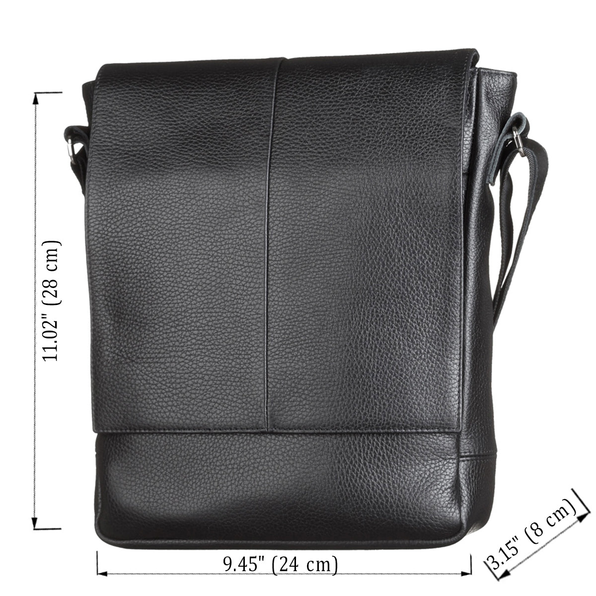 SHVIGEL Leather Bag 00860 Black Natural Leather Stylish Design Ukraine Made