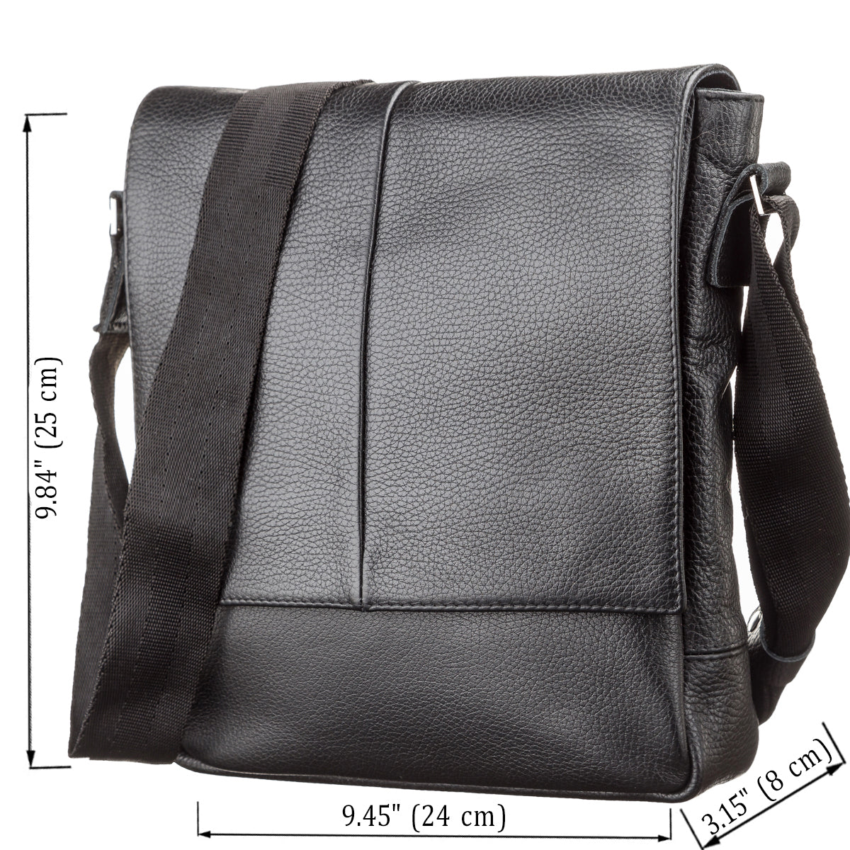 Men's Bag SHVIGEL 00861 Black Genuine Leather, Durable Ukrainian Craftsmanship