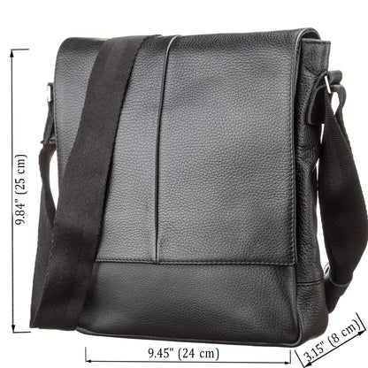 Men's Bag SHVIGEL 00861 Black Genuine Leather, Durable Ukrainian Craftsmanship