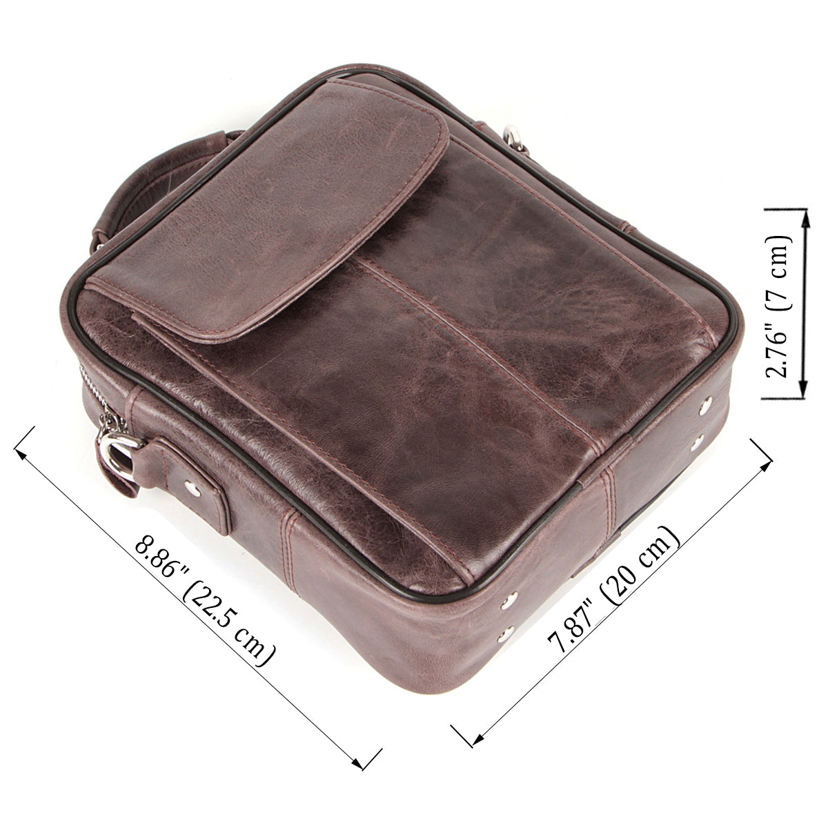 Leather Bag SHVIGEL 00874 Brown Natural Leather Ukrainian Design Quality