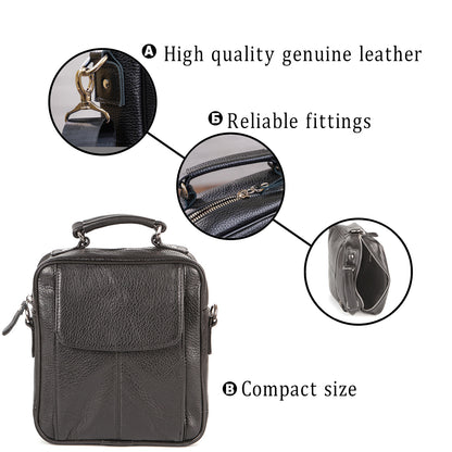 SHVIGEL Leather Bag 00875 High-Quality Black Genuine Leather Ukraine Crafted