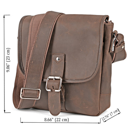 Vintage Leather Bag SHVIGEL 00890 Brown Natural Leather Made in Ukraine