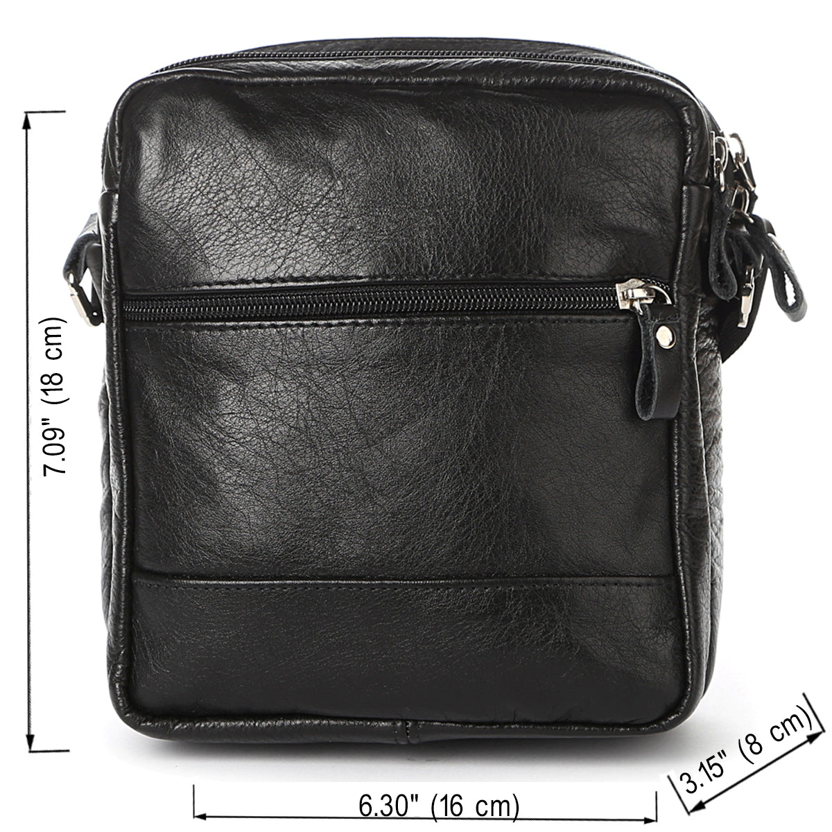Men's Leather Bag SHVIGEL 00926 Black Handmade in Ukraine, Durable Natural Leather