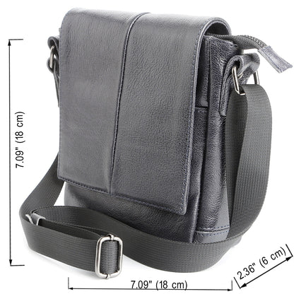 Messenger Bag SHVIGEL 00965 Blue Genuine Leather Made in Ukraine Stylish Design