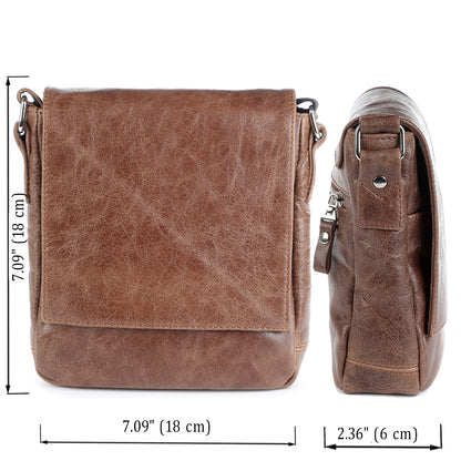 Leather Bag SHVIGEL 00978 Brown Genuine Leather Handmade in Ukraine