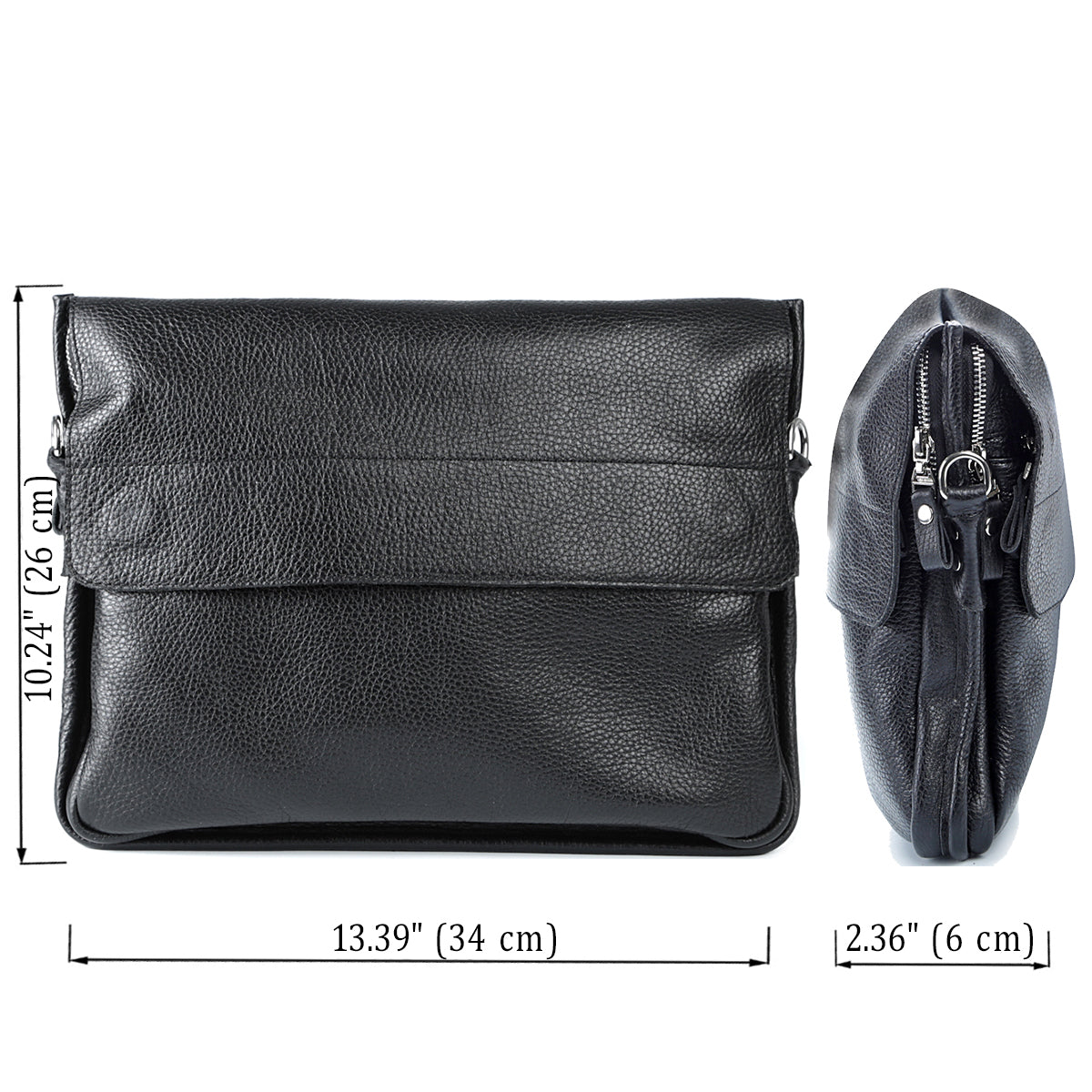 Leather Bag SHVIGEL 00997 Black - Natural Leather Handmade from Ukraine