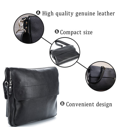Leather Bag SHVIGEL 00997 Black - Natural Leather Handmade from Ukraine