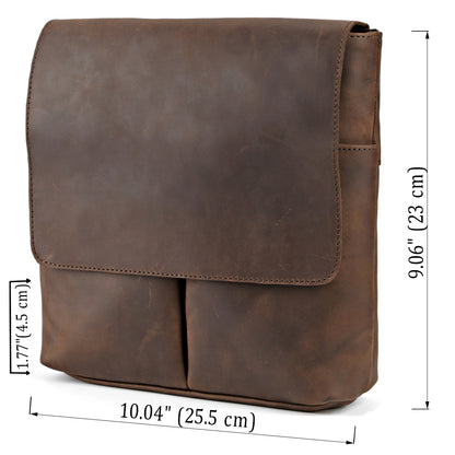 Vintage Leather Bag SHVIGEL 00998 Brown Natural Leather, Made in Ukraine