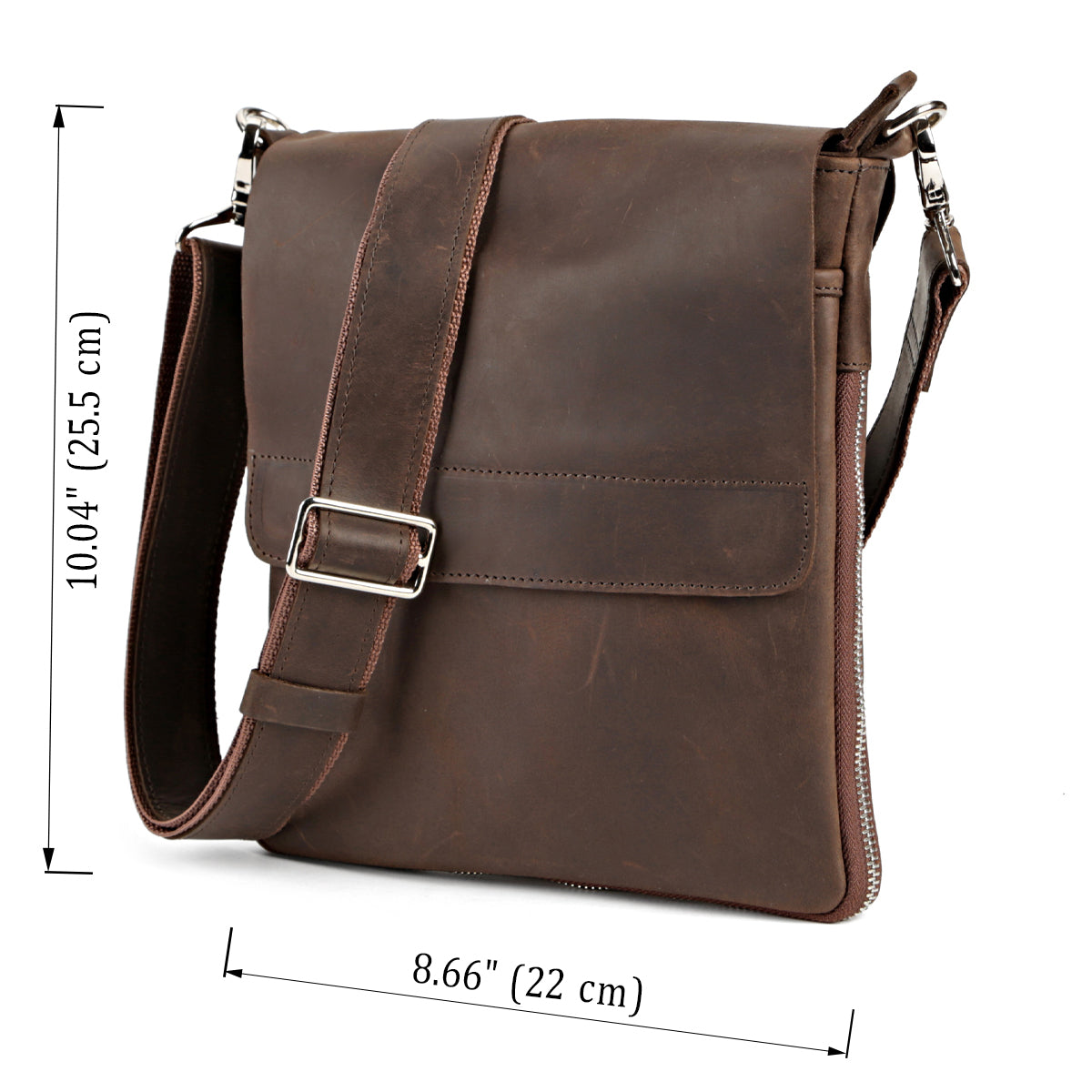 Leather Bag SHVIGEL 00999 Brown Natural Leather Handmade in Ukraine