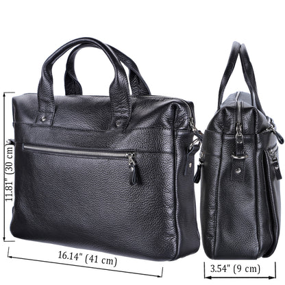 Laptop Bag SHVIGEL 11000 Black Genuine Leather Stylish Design for Professionals