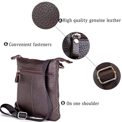 Leather Bag SHVIGEL 11014 Made in Ukraine Brown Natural Leather Classic Design