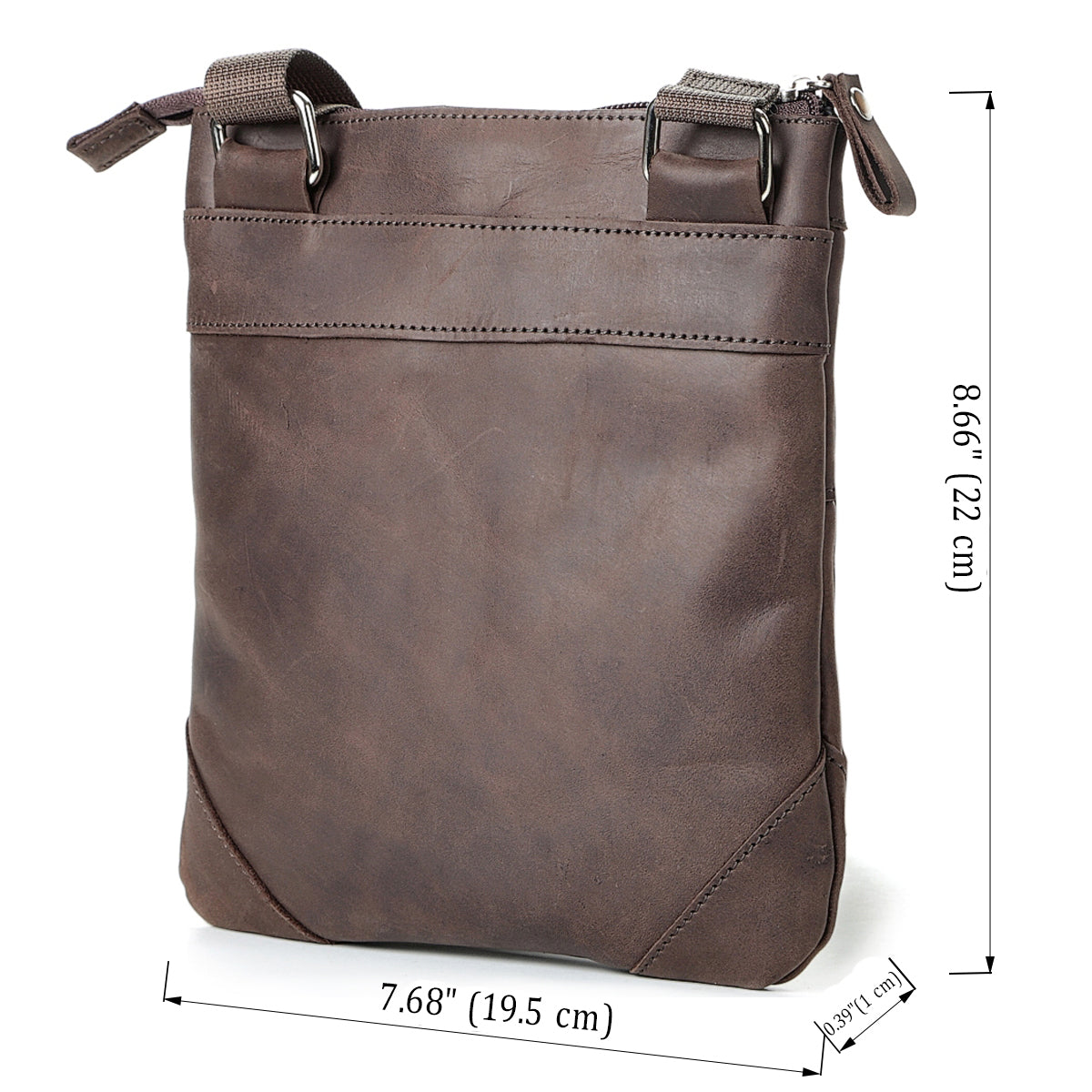 Leather Bag SHVIGEL 11018 Brown, Genuine Leather, Made in Ukraine, Stylish Design