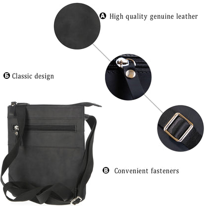 Leather Bag SHVIGEL 11024 Black Genuine Leather Handmade from Ukraine