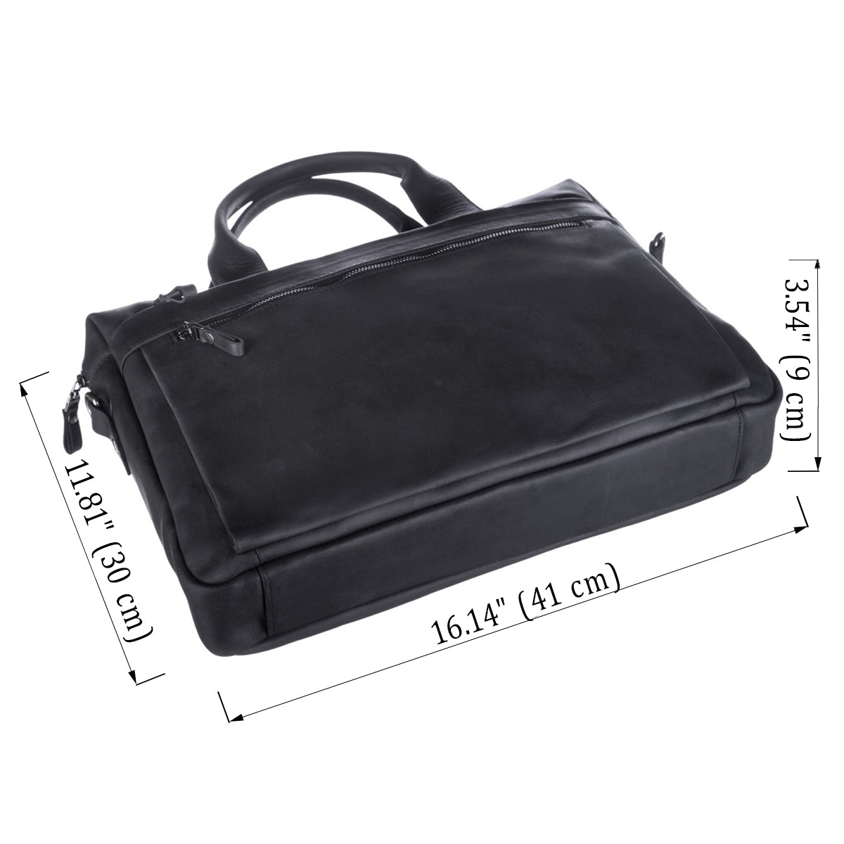 Laptop Bag SHVIGEL 11035 Black Genuine Leather with Stylish Design