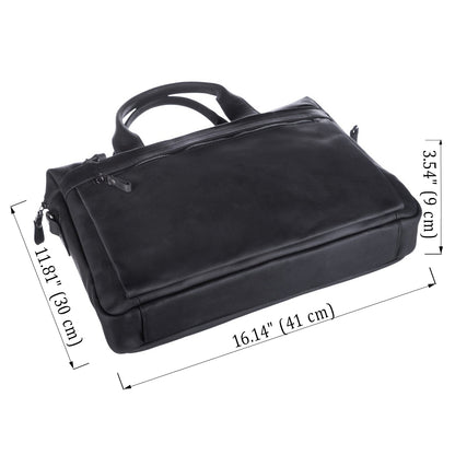 Laptop Bag SHVIGEL 11035 Black Genuine Leather with Stylish Design