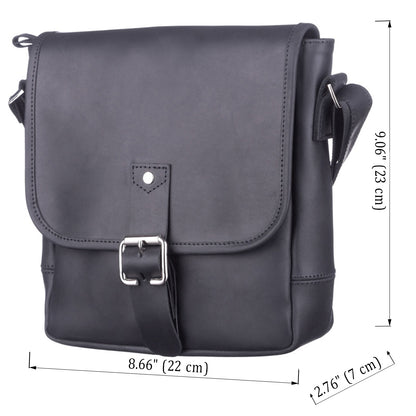 SHVIGEL Leather Bag 11037 Black - Genuine Ukrainian Leather, Stylish Design