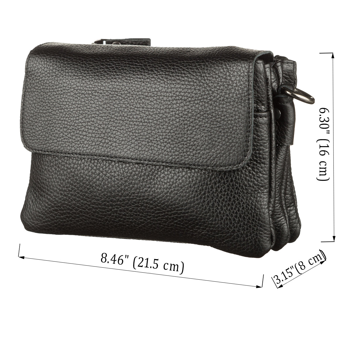 Men's Leather Bag SHVIGEL 11038 Black Natural Leather Made in Ukraine