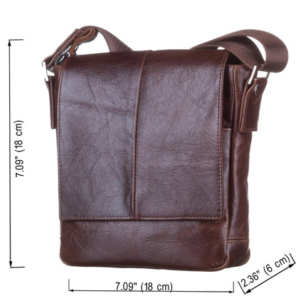 Leather Bag SHVIGEL 11042 Brown Genuine Leather Made in Ukraine