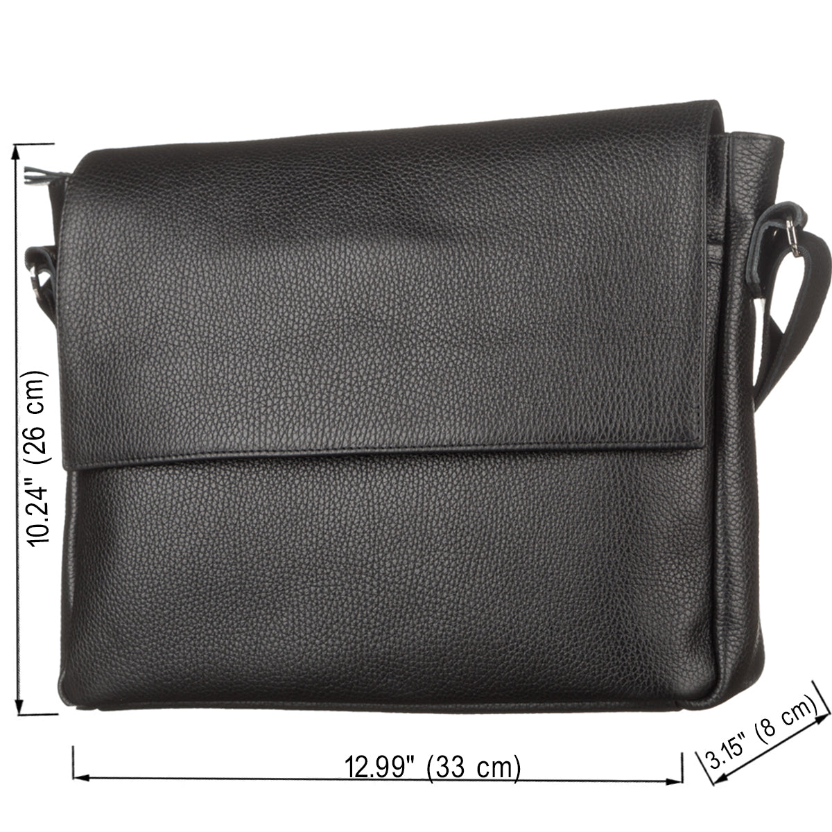 Leather Bag SHVIGEL 11043 Black - Made in Ukraine, Genuine Leather Material, Stylish Design