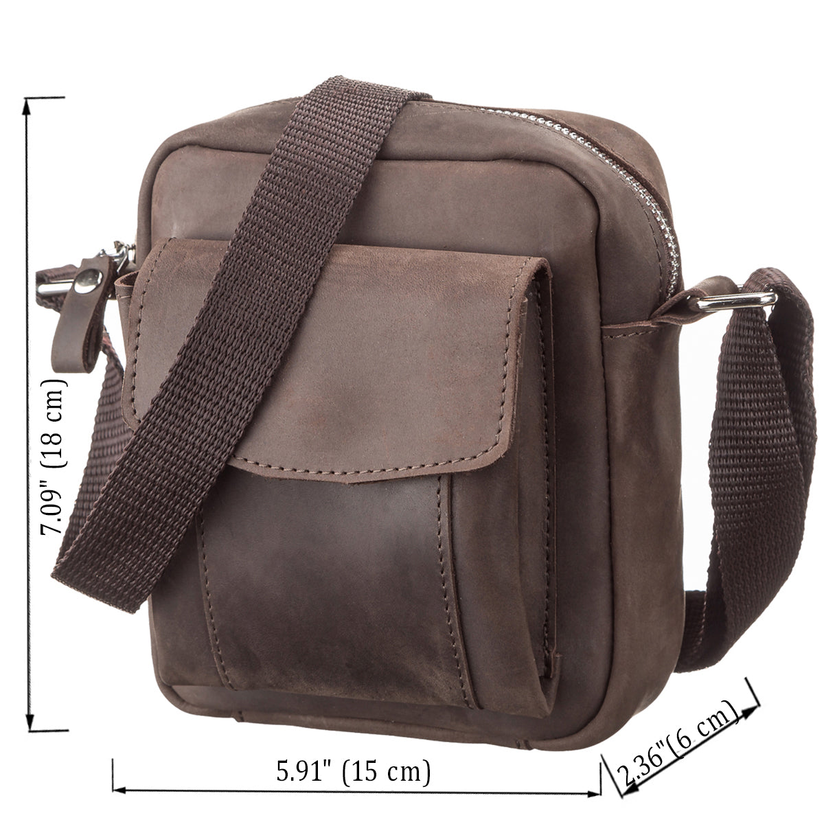 Vintage Leather Bag SHVIGEL 11077 Brown Natural Leather Handmade in Ukraine