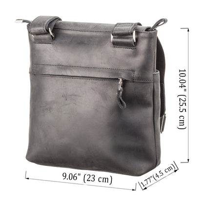 Vintage Leather Bag SHVIGEL 11078 Black Natural Leather Made in Ukraine