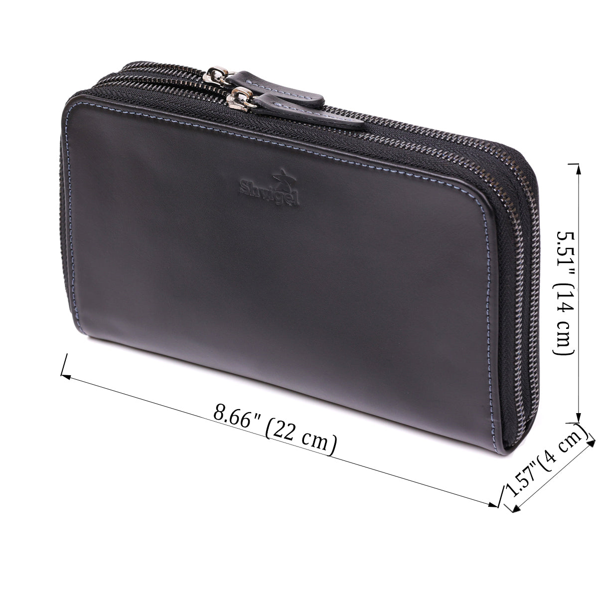 Men's Leather Clutch SHVIGEL 11082 Black Crafted from Natural Leather - Ukraine Made