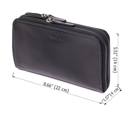 Men's Leather Clutch SHVIGEL 11082 Black Crafted from Natural Leather - Ukraine Made