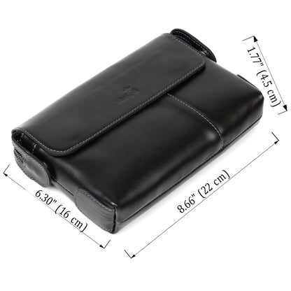 Men's Leather Clutch SHVIGEL 11084 Black Natural Leather Made in Ukraine