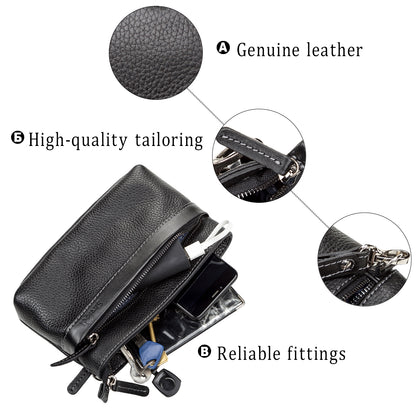 Men's Leather Clutch SHVIGEL 11087 Black Natural Leather Handmade in Ukraine