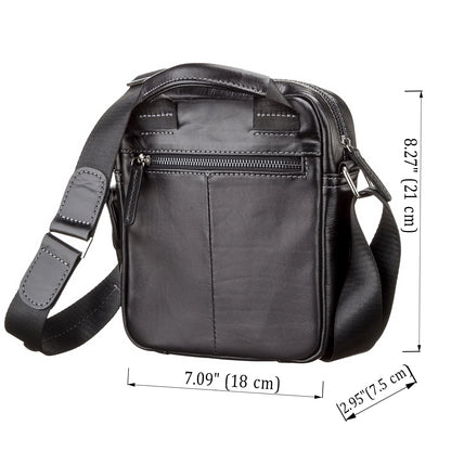 Men's Leather Bag SHVIGEL 11088 Black Natural Leather Ukraine Made Quality
