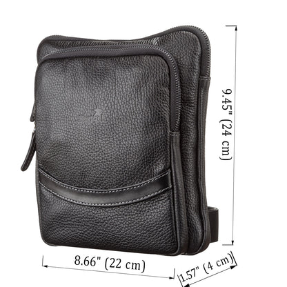 Men's Leather Bag SHVIGEL 11090 Genuine Black Leather Durable Design