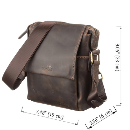 Leather Men's Bag SHVIGEL 11093 Brown Made in Ukraine, Natural Leather Quality