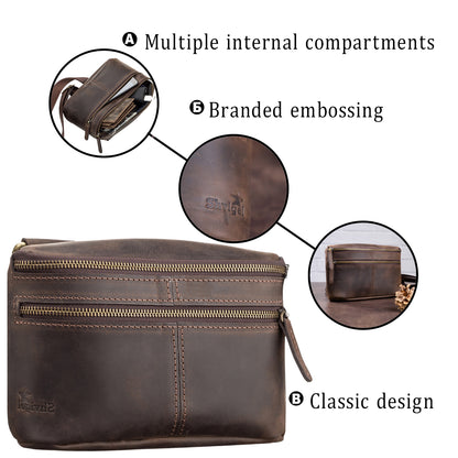 Men's Leather Bag SHVIGEL 11094 Brown Natural Leather High-Quality Craftsmanship