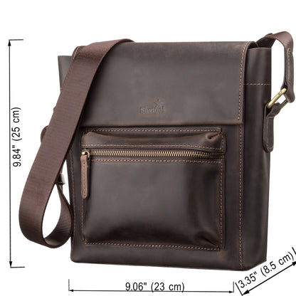 Men's Leather Bag SHVIGEL 11095 Brown Natural Leather High-Quality Design