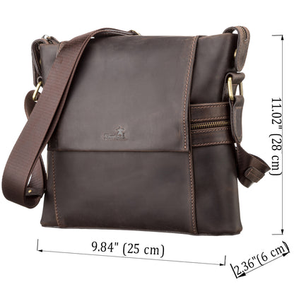 Men's Leather Bag SHVIGEL 11097 Brown Genuine Leather Made in Ukraine