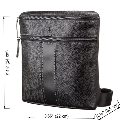 Men's Leather Bag SHVIGEL 11102 Black Genuine Leather Made in Ukraine