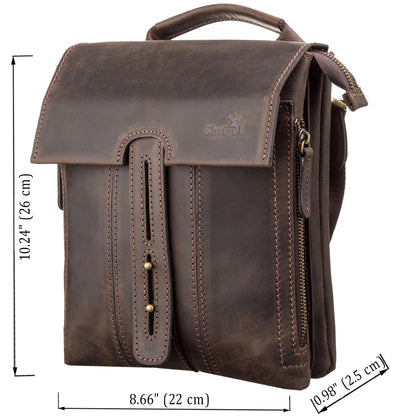 Men's Leather Bag SHVIGEL 11104 Brown Genuine Leather, Stylish and Durable Design