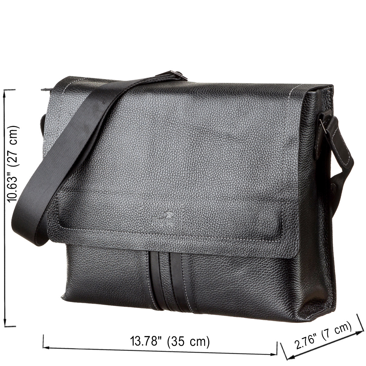 Men's Leather Bag SHVIGEL 11106 Black Genuine Leather Durable Design