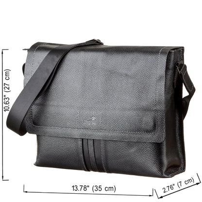 Men's Leather Bag SHVIGEL 11106 Black Genuine Leather Durable Design