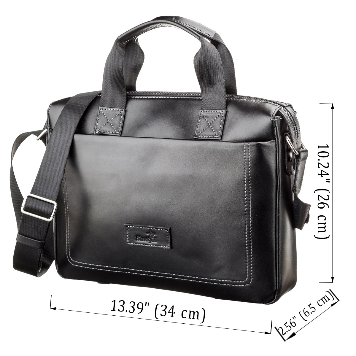 Men's Leather Bag SHVIGEL 11107 Black, Made in Ukraine, Natural Leather Material