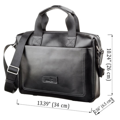 Men's Leather Bag SHVIGEL 11107 Black, Made in Ukraine, Natural Leather Material