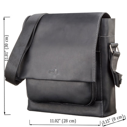 Men's Leather Bag SHVIGEL 11112 Black Genuine Leather from Ukraine