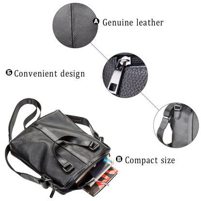 Leather Men's Bag SHVIGEL 11114 Black Natural Leather Stylish Design