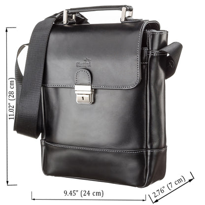 Men's Leather Bag SHVIGEL 11118 Black Genuine Leather Natural Materials